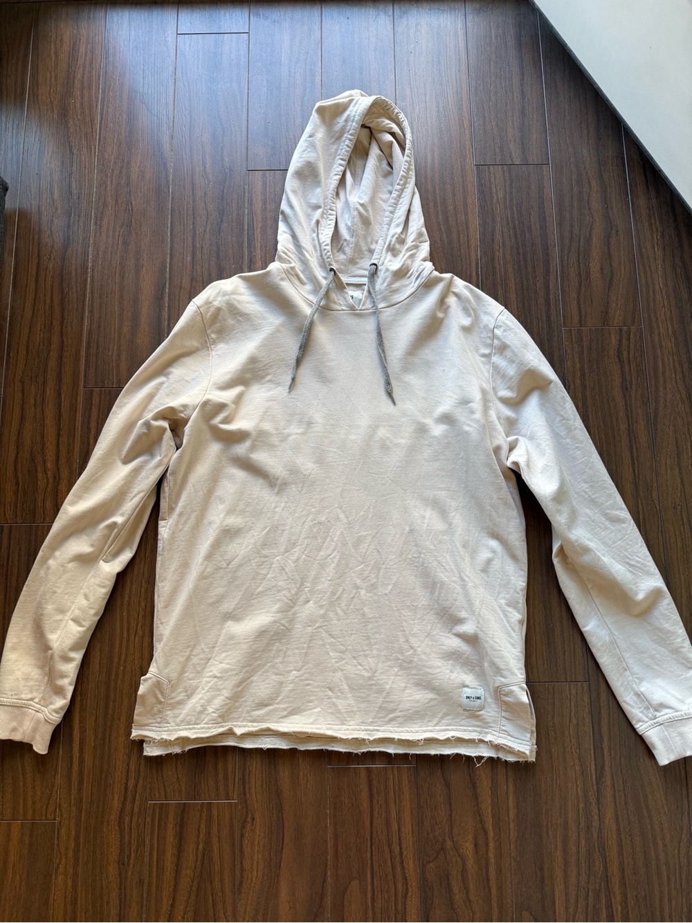 ONLY & SONS Light Cream Hooded Pullover